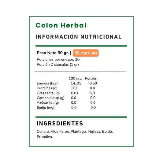 Vitamina Green Colon: apoya la salud digestiva, el tránsito intestinal y reduce la hinchazón. ¡Compra en Chile y siéntete aliviado!