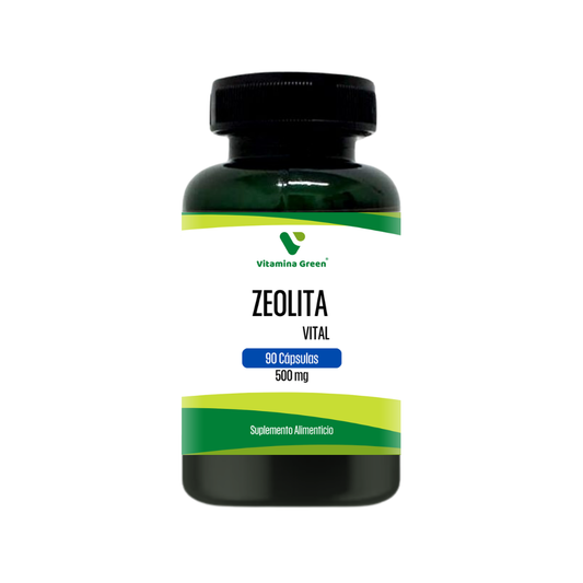 Suplemento de Zeolita Clinoptilolita 500 mg de Vitamina Green. Mineral natural volcánico para apoyar tu bienestar digestivo y equilibrio diario. Envío en Chile.