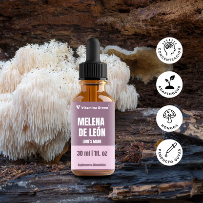 Mejora tu enfoque y bienestar mental con Melena de Leon en gotas. Compra ahora en Vitamina Green, envío rápido en Chile.