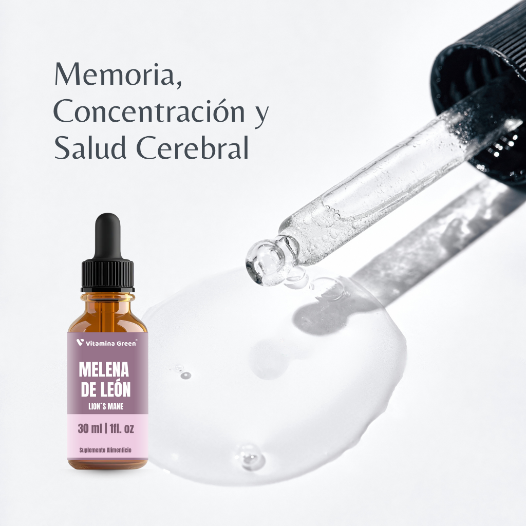 Mejora tu enfoque y bienestar mental con Melena de León en gotas. Compra ahora en Vitamina Green, envío rápido en Chile.