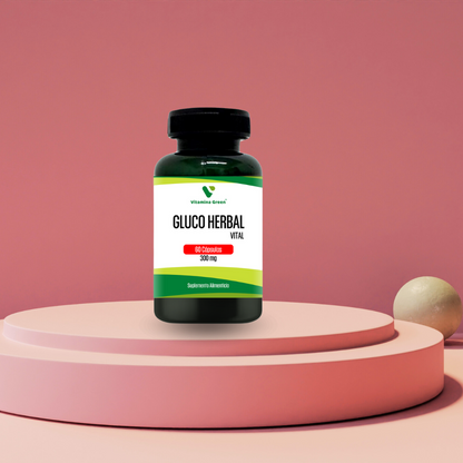 Vitamina Green Gluco Herbal: apoya el control de tu azúcar con Pata de Vaca y Yacón. ¡Mejora tu bienestar metabólico hoy! ¡Compra en Chile!