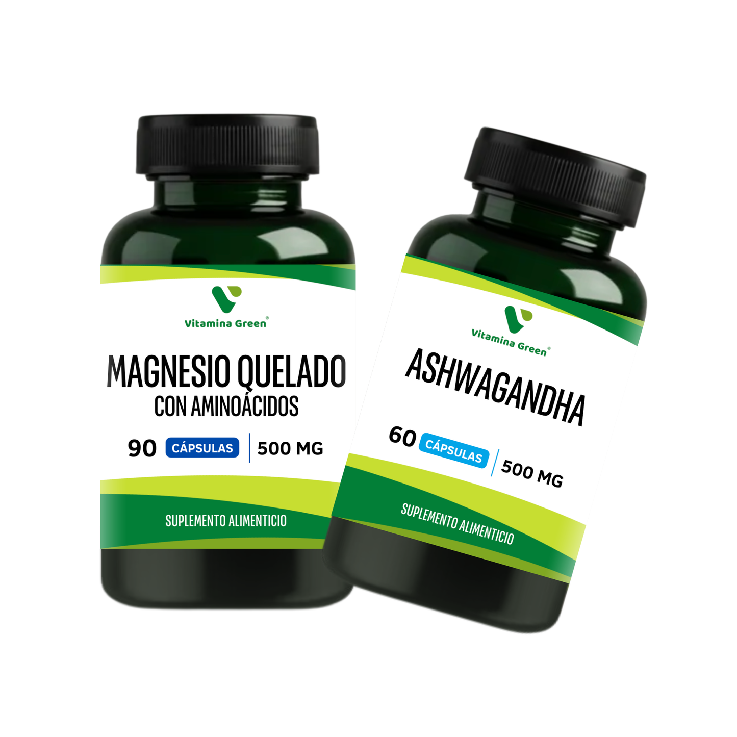 Optimiza tu descanso con el Pack de Ashwagandha y Magnesio Quelado de Vitamina Green. Apoyo natural para el sistema nervioso y el bienestar diario. Envío Chile.
