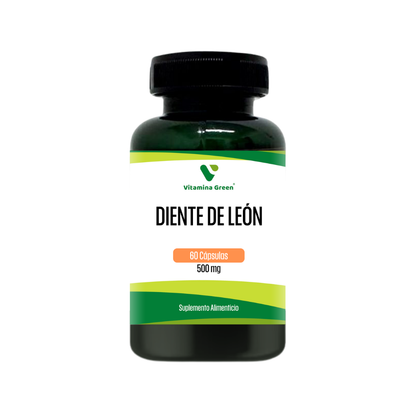 Compra Diente de León 500 mg de Vitamina Green. Suplemento alimenticio natural para apoyar tu bienestar diario y equilibrio general. Envío a todo Chile