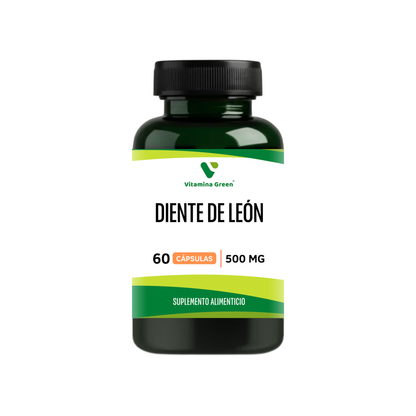 Compra Diente de León 500 mg de Vitamina Green. Suplemento alimenticio natural para apoyar tu bienestar diario y equilibrio general. Envío a todo Chile