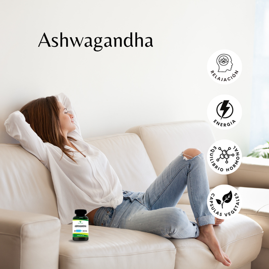 Ashwagandha Vitamina Green: el suplemento natural ideal para reducir el estrés y la ansiedad. ¡Compra en Chile y encuentra tu calma hoy!