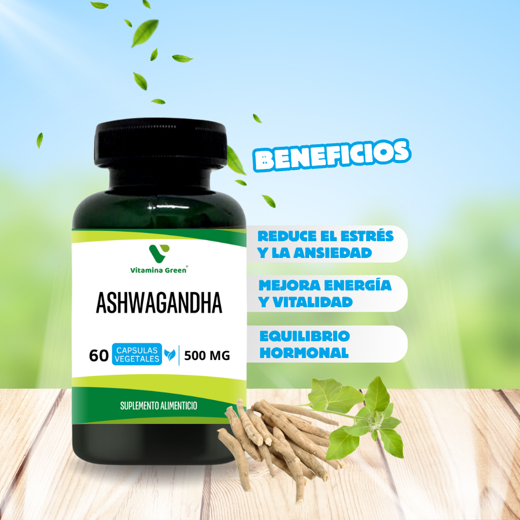 Ashwagandha Vitamina Green: el suplemento natural ideal para reducir el estrés y la ansiedad. ¡Compra en Chile y encuentra tu calma hoy!
