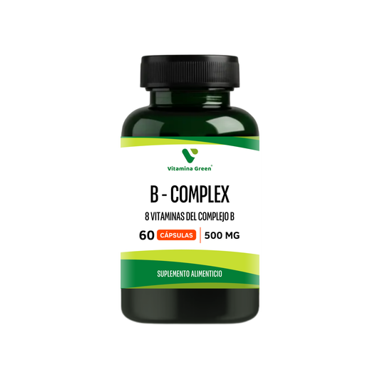 Descubre B-Complex de Vitamina Green con 8 vitaminas esenciales. Un complemento natural para apoyar tu vitalidad diaria. Calidad premium con envío a todo Chile.