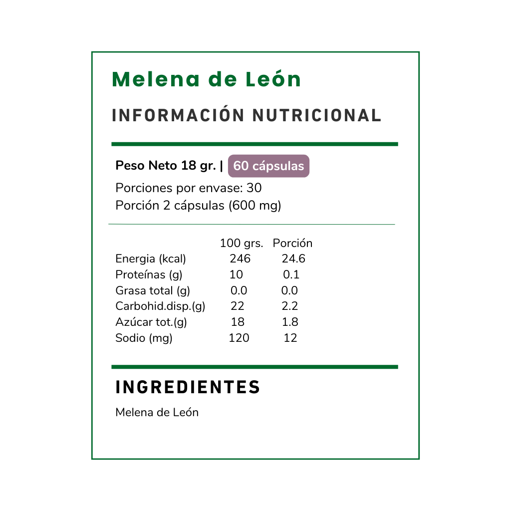 Melena de León, Potencia tu memoria, concentración y salud cerebral. Apoya la regeneración neuronal y el bienestar mental. ¡Descubre sus beneficios ahora!