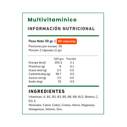 Refuerza defensas, aumenta energía y bienestar diario. Suplemento Multivitamínico Vitamina Green en Chile. ¡Compra online hoy mismo!