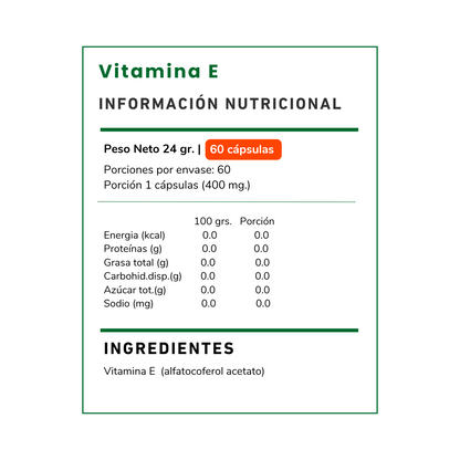 Vitamina E Vitamina Green: Protege tu piel, potente antioxidante. 100% natural. ¡Compra ahora en Chile y cuida tu salud!